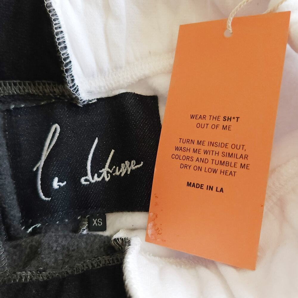LA DETRESSE The Lovers colorblock athleisure sweatpants two tone joggers XS NEW - Picture 4 of 7